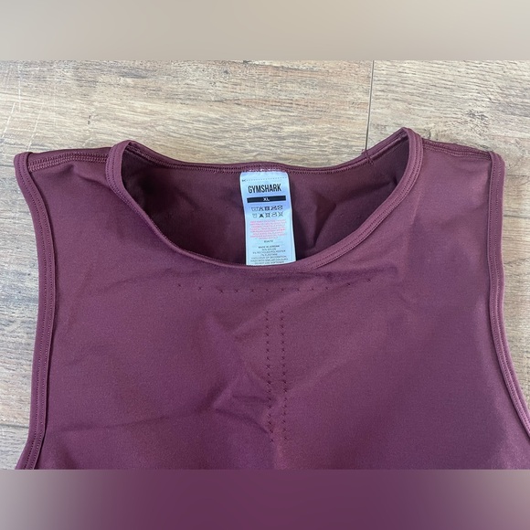 GymShark SWEAT SEAMLESS MIDI TANK SZ XL Baked Maroon - Picture 2 of 4